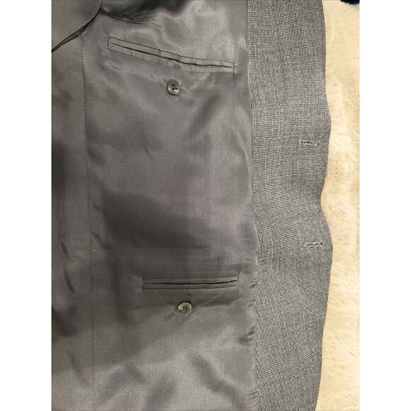 Oscar De La Renta 46R Grey 100% Wool Tweed 2Btn Blazer Jacket Sport Coat EUC - Picture 9 of 10